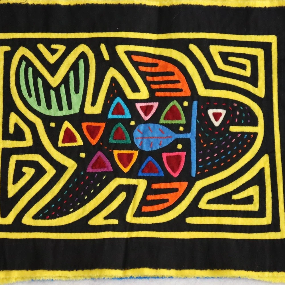 Vintage Kuna Mola Textile Panels OS Multi Unisex Folk Art Boho